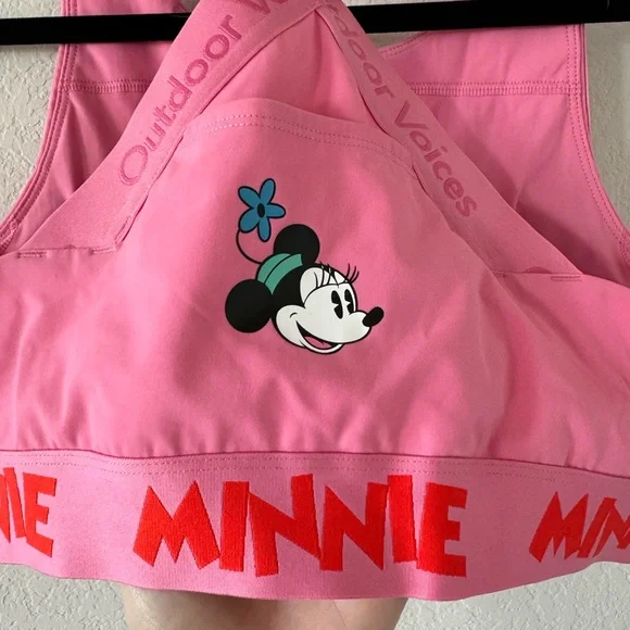 NWT Outdoor Voices Disney Snacks Bra Minnie Pink - Picture 3 of 3